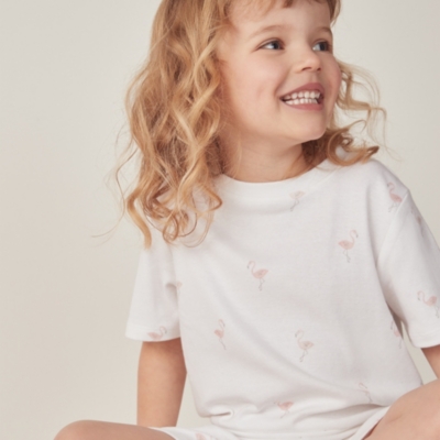 Organic Cotton Regular Fit Flamingo Shortie Pyjamas (1–12yrs)