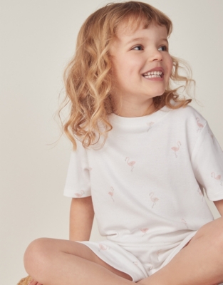 Organic Cotton Regular Fit Flamingo Shortie Pyjamas (1–12yrs)