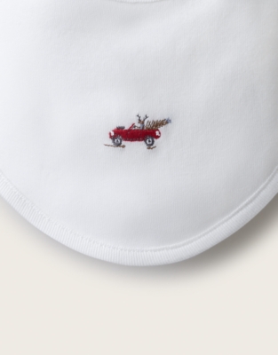 Organic Cotton Reindeer & Car Bibs – Set of 2