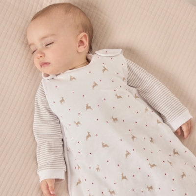 Organic Cotton Reindeer & Star Sleeping Bag – 2.5 Tog