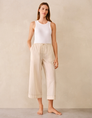 Organic Cotton Relaxed Cropped Pyjama Bottoms