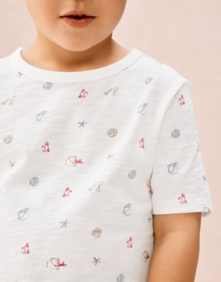 Organic Cotton Relaxed Fit Beach Scene Shortie Pyjamas (2–12yrs)