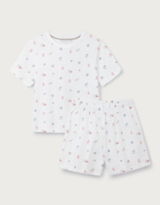 Organic Cotton Relaxed Fit Beach Scene Shortie Pyjamas (2–12yrs)