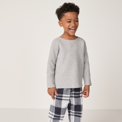 Organic Cotton Relaxed Fit Brushed Waffle & Check Pyjamas (2–12yrs)