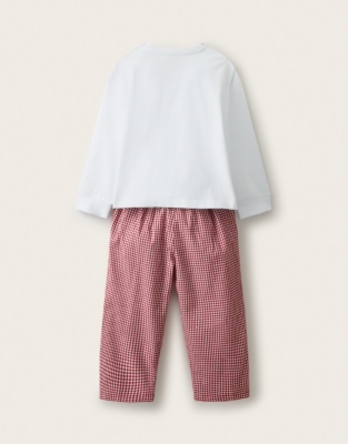 Organic Cotton Relaxed Fit Christmas Tree & Gingham Pyjamas (1–12yrs) 