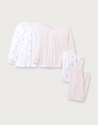 Organic Cotton Relaxed Fit Fairground & Stripe Pyjamas – Set of 2 (2–12yrs)