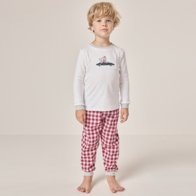 Organic Cotton Relaxed Fit Father Christmas’s Sports Car Motif Pyjamas (1–12yrs)