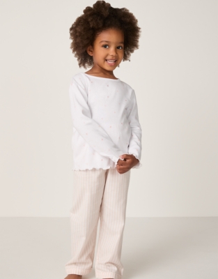 Organic Cotton Relaxed Fit Heart & Stripe Pyjamas (2–12yrs)
