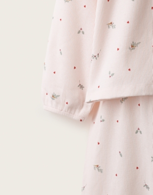 Organic-Cotton Relaxed Fit Holly & Hearts Frill Neck Pyjamas (1–12yrs)