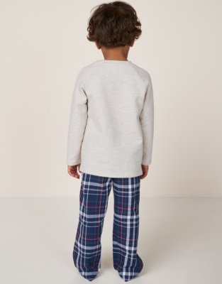 Organic Cotton Relaxed Fit Jingles & Check Pyjamas (2–12yrs)