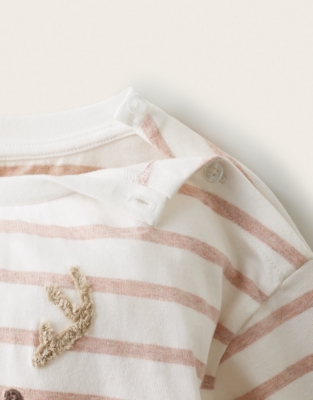 Organic-Cotton Relaxed Fit Jingles Pink Stripe Pyjamas (1–12yrs)