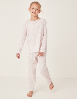 Organic Cotton Relaxed Fit Mini Floral Waffle Pyjamas (1–12yrs)