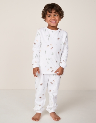 Organic Cotton Relaxed Fit Moose Print Pyjamas (2–12yrs)