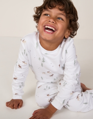 Organic Cotton Relaxed Fit Moose Print Pyjamas (2–12yrs)