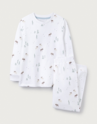 Organic Cotton Relaxed Fit Moose Print Pyjamas (2–12yrs)