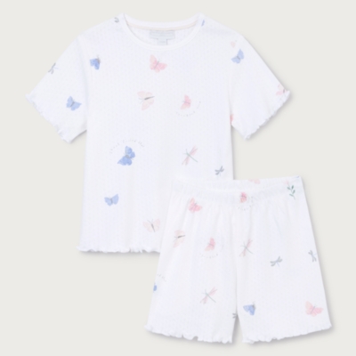 Organic Cotton Relaxed Fit Pointelle Butterfly Shortie Pyjamas (2–12yrs)