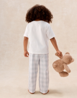 Organic Cotton Relaxed Fit Rowing Alligators & Gingham Pyjamas (2–12yrs)