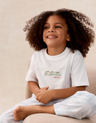 Organic Cotton Relaxed Fit Rowing Alligators & Gingham Pyjamas