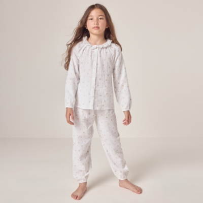 Organic Cotton Relaxed Fit Sparkle Snowflake Button Through Pyjamas (1–12yrs)