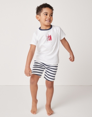 Organic Cotton Relaxed Fit Surf Motif Shortie Pyjamas (1–12yrs)