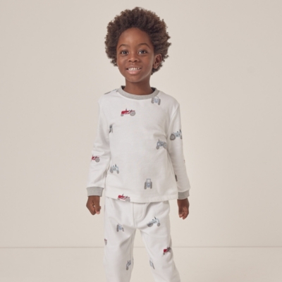 Organic Cotton Relaxed Fit Tractor Brushed Back Pyjamas (1–12yrs)