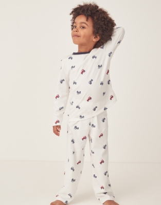 Organic Cotton Relaxed Fit Tractor Print Pyjamas (1–12yrs)