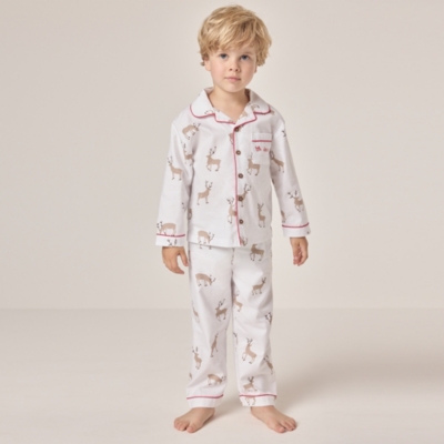 Organic Cotton Relaxed Fit Traditional ‘Oh Deer’ Pyjamas (1–12yrs)