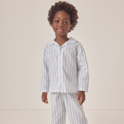 Organic Cotton Relaxed Fit Traditional Blue Striped Pyjamas (1–12yrs)