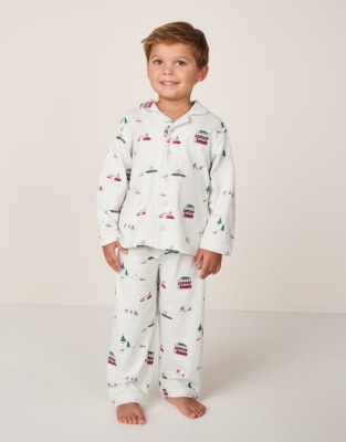 Organic Cotton Relaxed Fit Traditional Festive London Pyjamas (2–12yrs)
