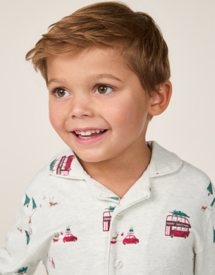 Organic Cotton Relaxed Fit Traditional Festive London Pyjamas (2–12yrs)
