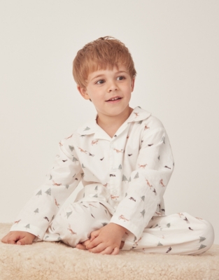 Organic Cotton Relaxed Fit Traditional Flannel Woodlands Pyjamas (1–12yrs)