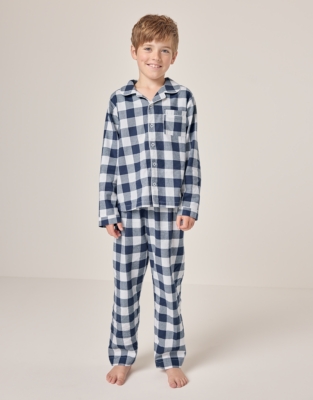 Organic Cotton Relaxed Fit Traditional Gingham Pyjamas (1–12yrs)