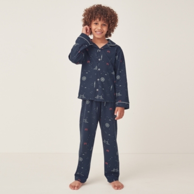 Organic Cotton Relaxed Fit Traditional London Jersey Pyjamas (1–12yrs)