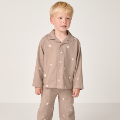 Organic Cotton Relaxed Fit Traditional Neutral Star Pyjamas (2–12yrs)