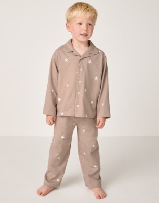 Organic Cotton Relaxed Fit Traditional Neutral Star Pyjamas (2–12yrs)
