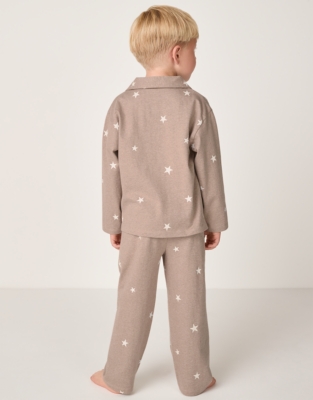 Organic Cotton Relaxed Fit Traditional Neutral Star Pyjamas (2–12yrs)