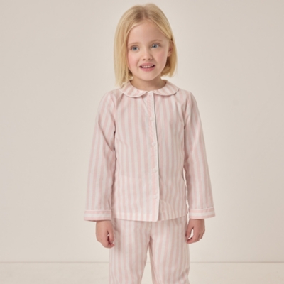 Organic Cotton Relaxed Fit Traditional Pink Striped Pyjamas (1–12yrs)