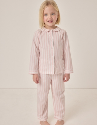 Organic Cotton Relaxed Fit Traditional Pink Striped Pyjamas (1–12yrs)