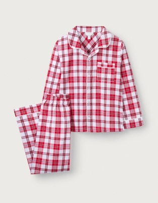 Organic Cotton Relaxed Fit Traditional Red Check Pyjamas (1–12yrs)