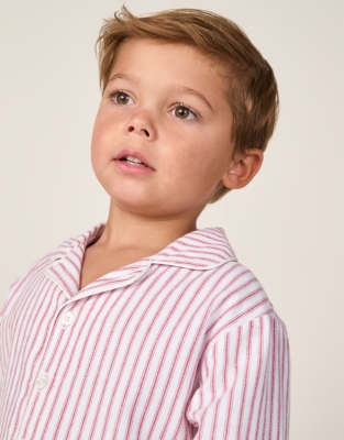 Organic Cotton Relaxed Fit Traditional Red Stripe Pyjamas (2–12yrs)