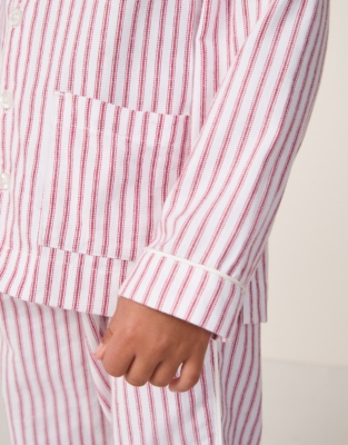 Organic Cotton Relaxed Fit Traditional Red Stripe Pyjamas (2–12yrs)
