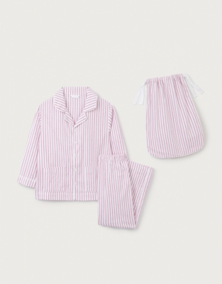 Organic Cotton Relaxed Fit Traditional Red Stripe Pyjamas (2–12yrs)