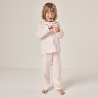 Organic Cotton Relaxed Fit Traditional Snowflake Embroidered Pyjamas (1–12yrs)