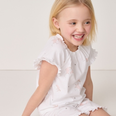 Organic Cotton Relaxed Fit Turtle Boho Neck Shortie Pyjamas (1–12yrs)
