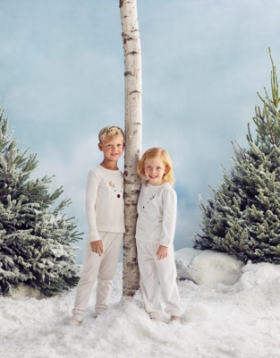 Organic Cotton Relaxed Fit Velour Jingles Pyjamas (1-12yrs)