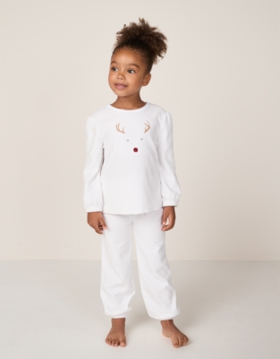 Organic Cotton Relaxed Fit Velour Jingles Pyjamas (2–12yrs)