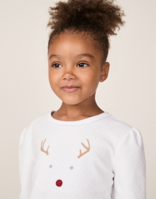 Organic Cotton Relaxed Fit Velour Jingles Pyjamas (2–12yrs)