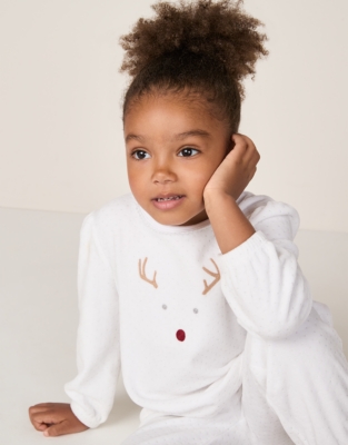 Organic Cotton Relaxed Fit Velour Jingles Pyjamas (2–12yrs)