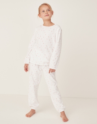 Organic Cotton Relaxed Fit Velour Printed Pyjamas (1–12yrs)