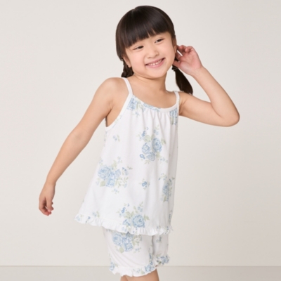 Organic Cotton Relaxed Fit Vintage Floral Frill Hem Shortie Pyjamas (1–12yrs)